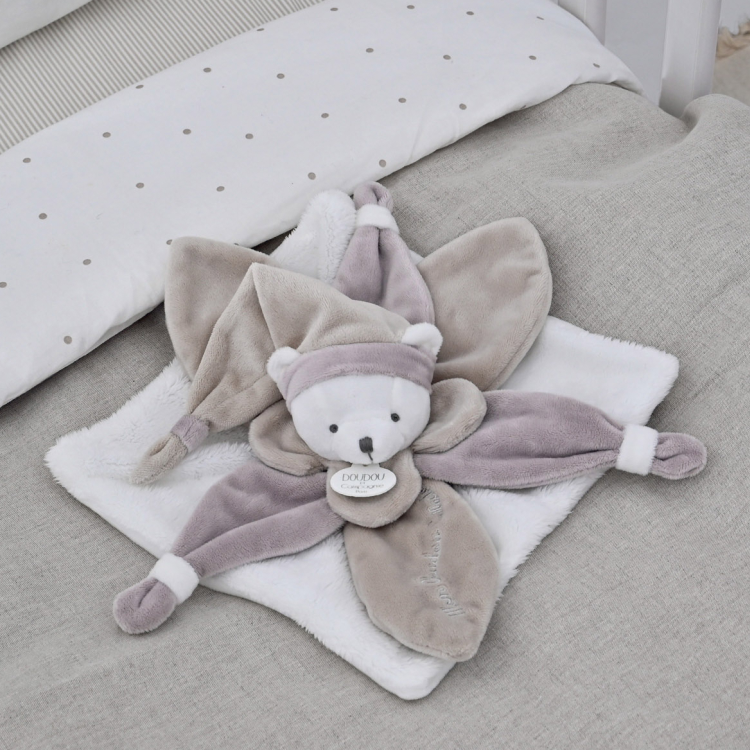  jaime mon doudo baby comforter bear grey white 